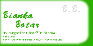 bianka botar business card